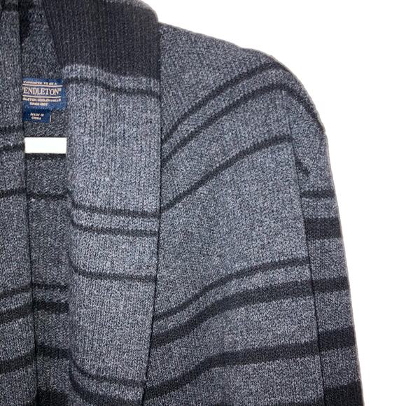 Pendleton Wool Angora Alpine Getaway Cardigan Sweater Open Striped Front Small P - Picture 14 of 16